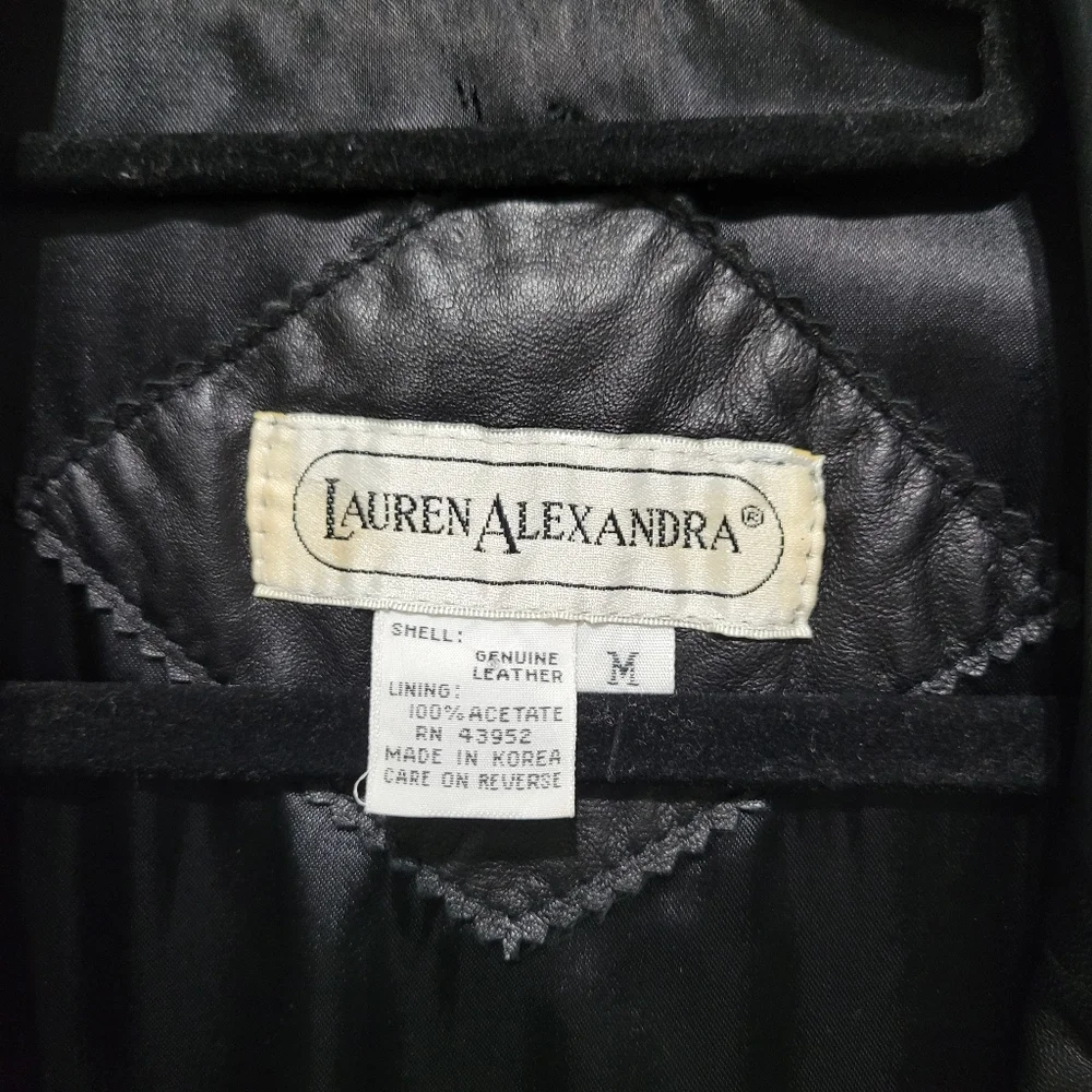 Vintage Leather Black Women's 1980's Jacket Blazer Retro shoulder pads - Picture 4 of 16